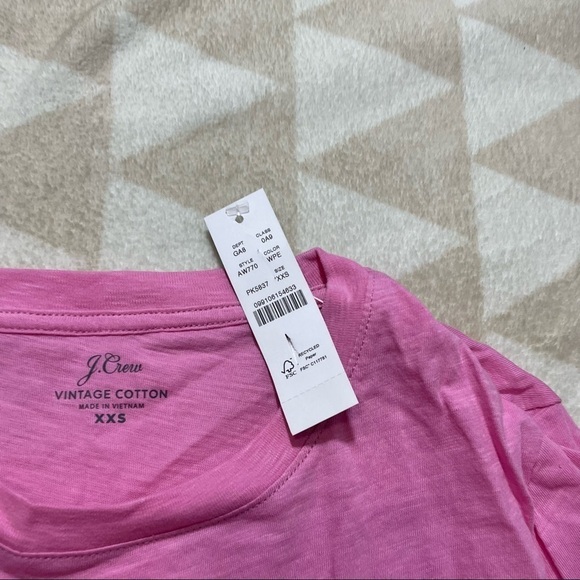 J crew vintage cotton crewneck tee shirt pressed dahlia pink - Picture 5 of 5
